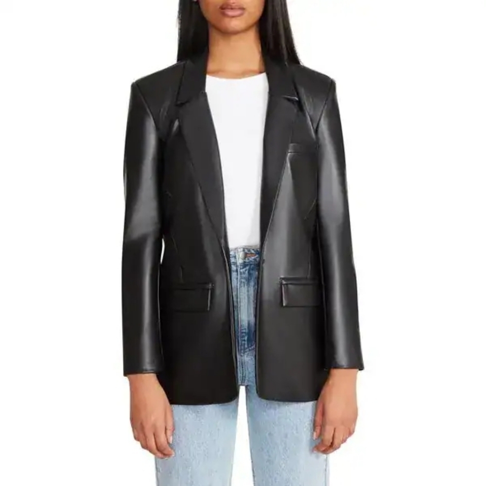Steve Madden Faux Leather Blazer